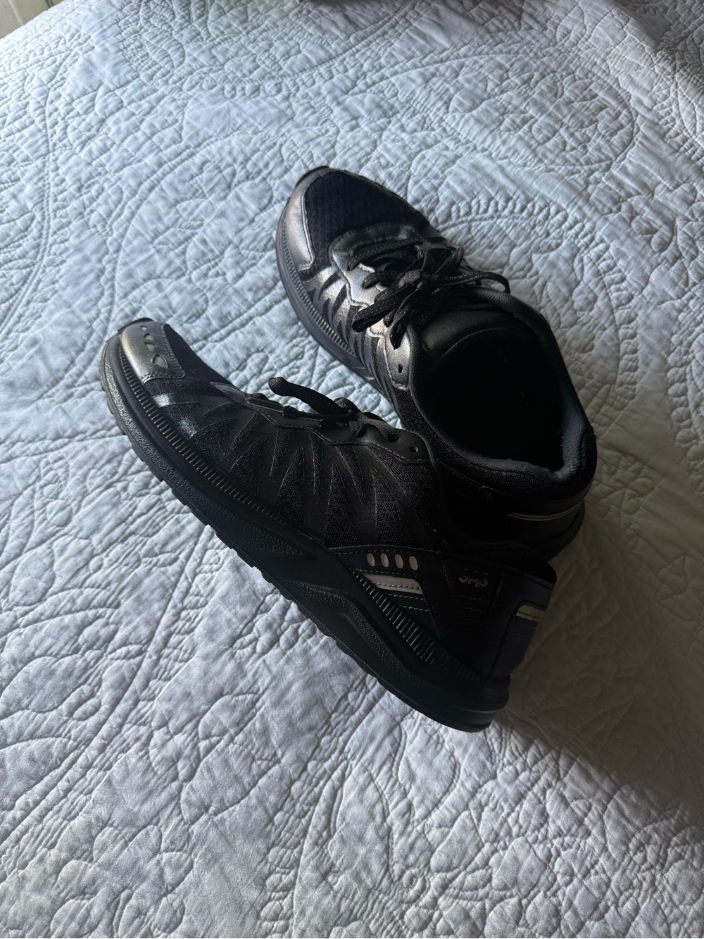 SAS Men's Black Athletic Walking Shoes with Reflective Accents